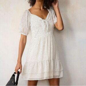 Lauren Conrad Puffy Sleeve Polka Dot Dress